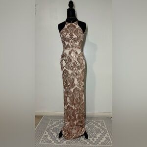 Gold Sequin Sheath Dress